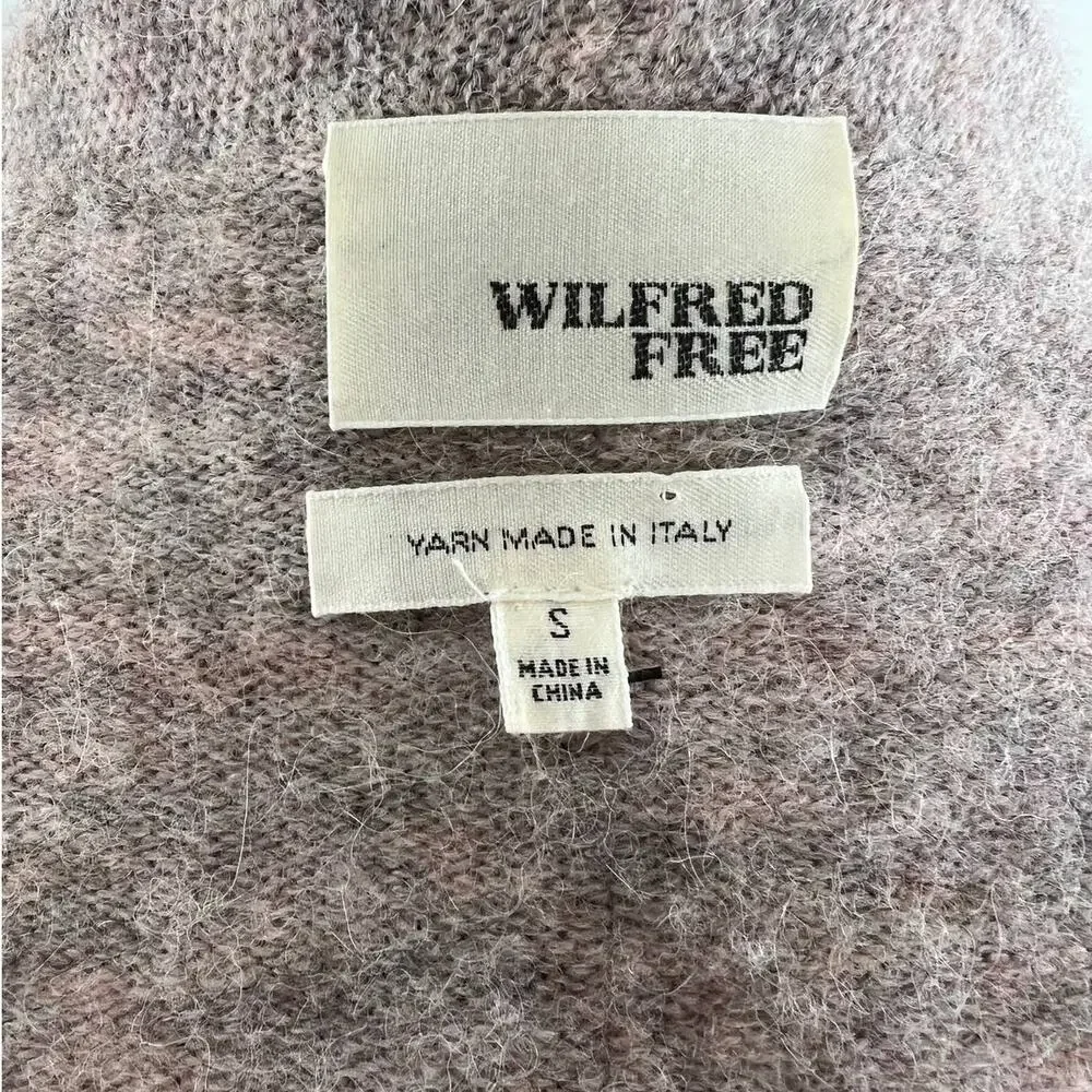 Wilfred Free GiGi Wrap Cardigan Pink Fuzzy Knit Long Sleeve Wool Alpaca Small S